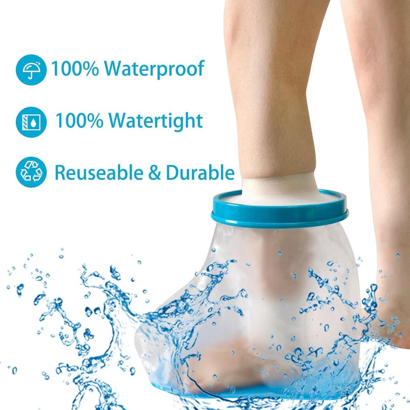 Tideshake Non-Slip Waterproof Foot Cast Cover for Showering, Reusable Adult Foot Cast Protector, Cast Covers for Shower, Watertight Cast Bag for Surgery Ankle, Burns - Image 4